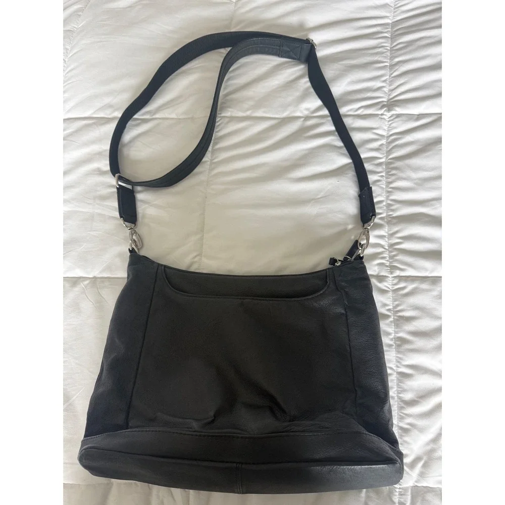Gun Tote'n Mamas Crossbody Bag Womens Medium Black Good Leather Concealed Carry
